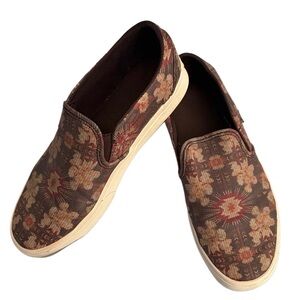Gently Worn Vans Off the Wall Floral Slip-On Sneakers Size 9